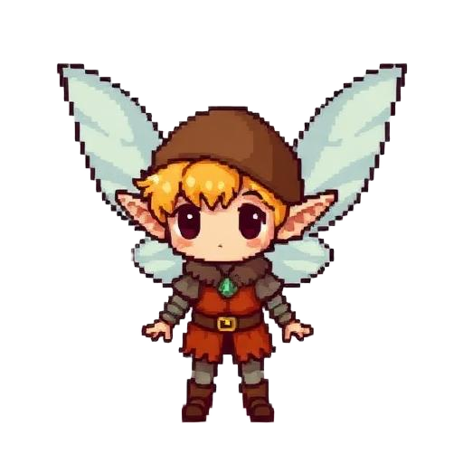 Pixie #1874 — pixel art pixie, Winged Wanderer