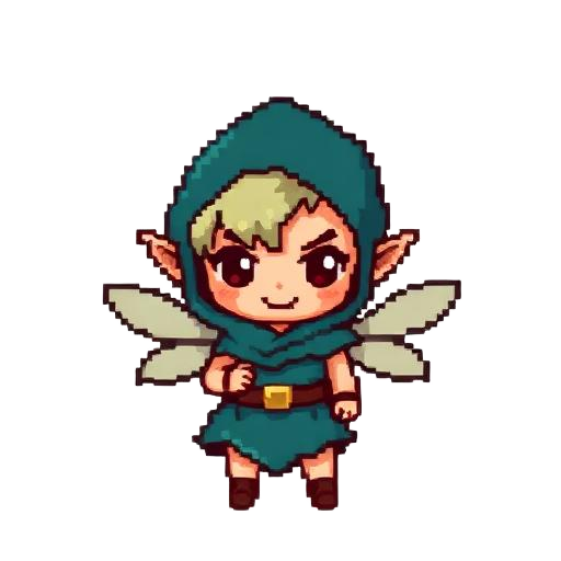 Pixie #3306 — pixel art pixie, Teal Trickster
