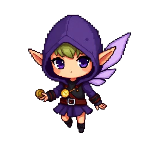 Pixie #7040 — pixel art pixie, Coin Snatcher